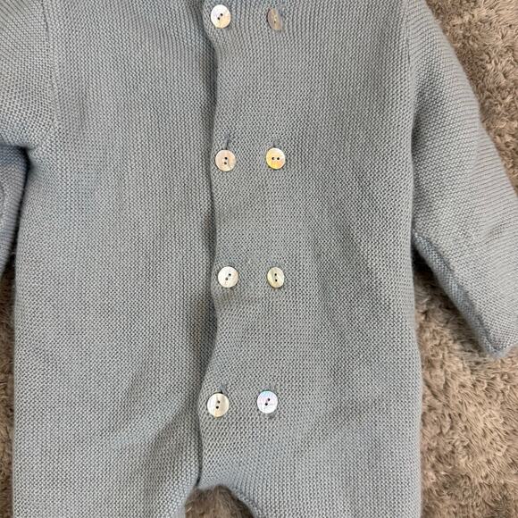 Mebi Baby Seed Stitch Knit Pram Suit Romper Hood One Piece Sweater 24 Months - Picture 5 of 12